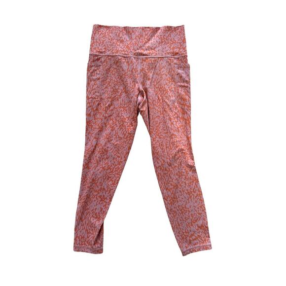 Athleta Salutation Stash Pocket II Printed 7/8 Tight, Medium, Orange & Pink - Picture 1 of 6